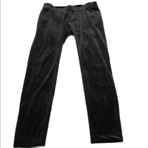 Black velvet leggings